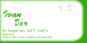 ivan der business card